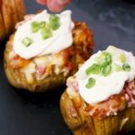 Baby Hasselback Potatoes with Blue Cheese and Bacon