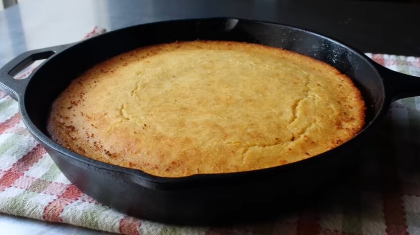 Cast-Iron Cornmeal Cake with Buttermilk Cream- Easy Dessert Recipe
