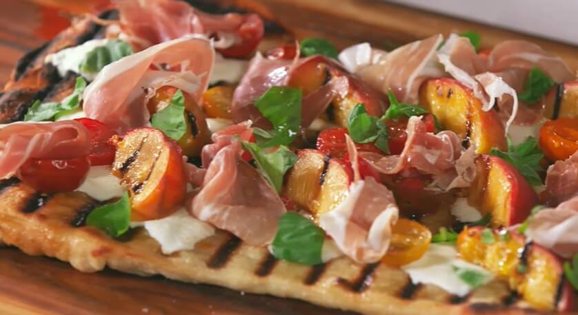 Grilled Tomato-Peach Pizza- Make at Home